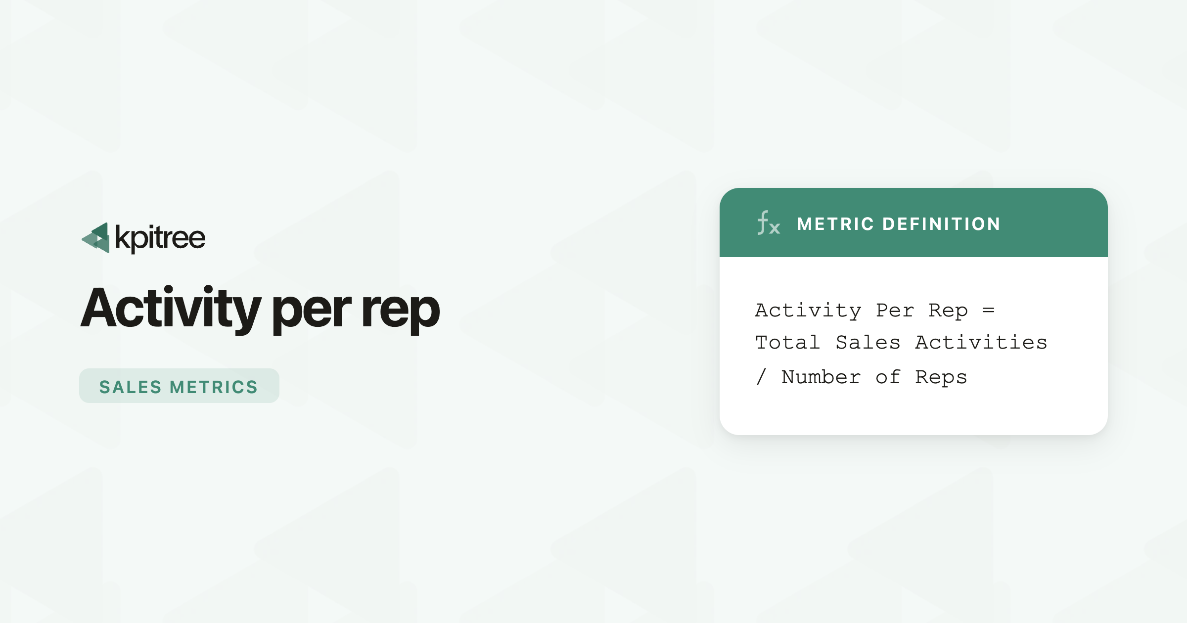 Activity Per Rep: Definition, Formula & Benchmarks - KPI Tree