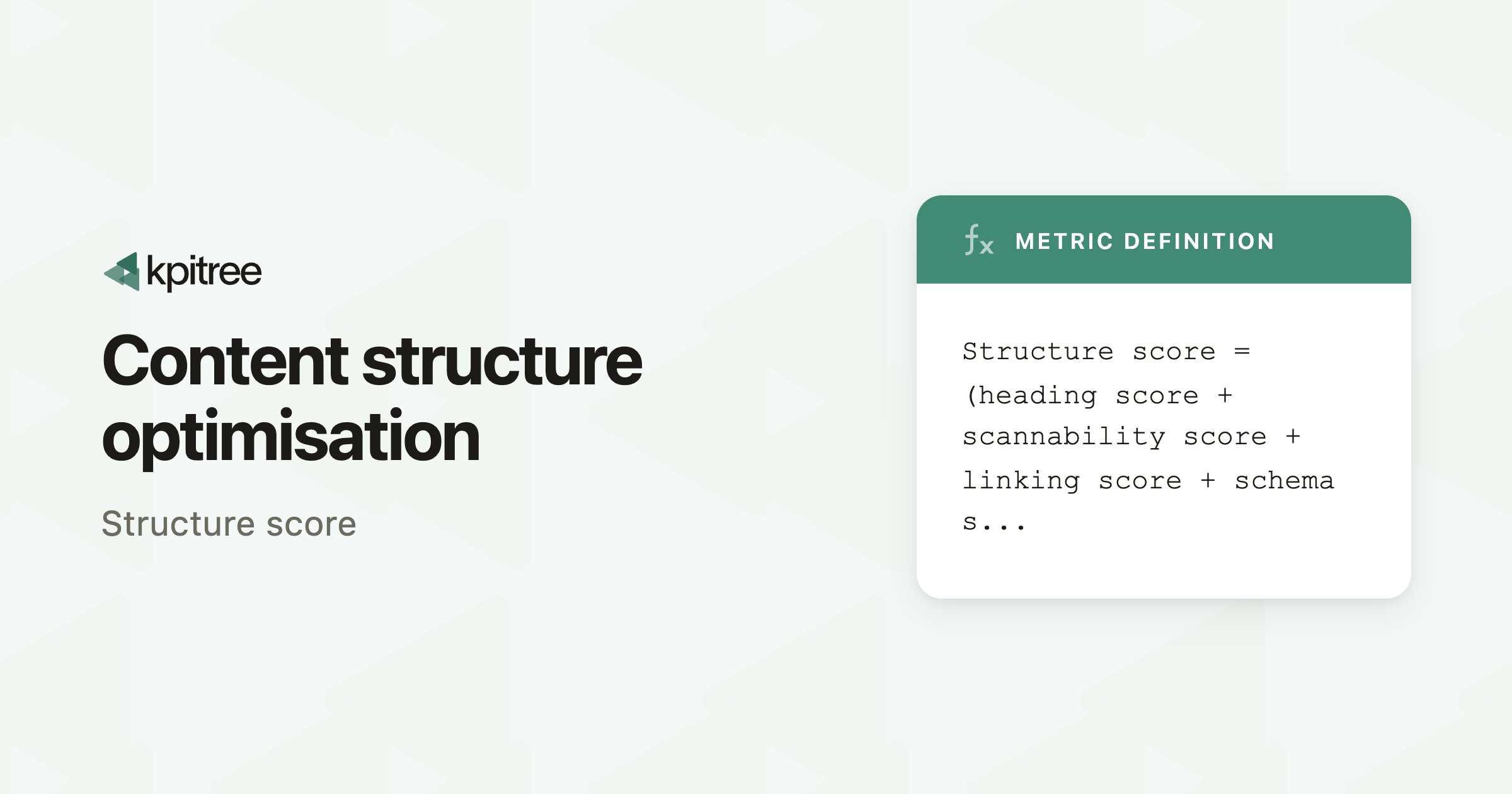 Content Structure Optimization - KPI Tree