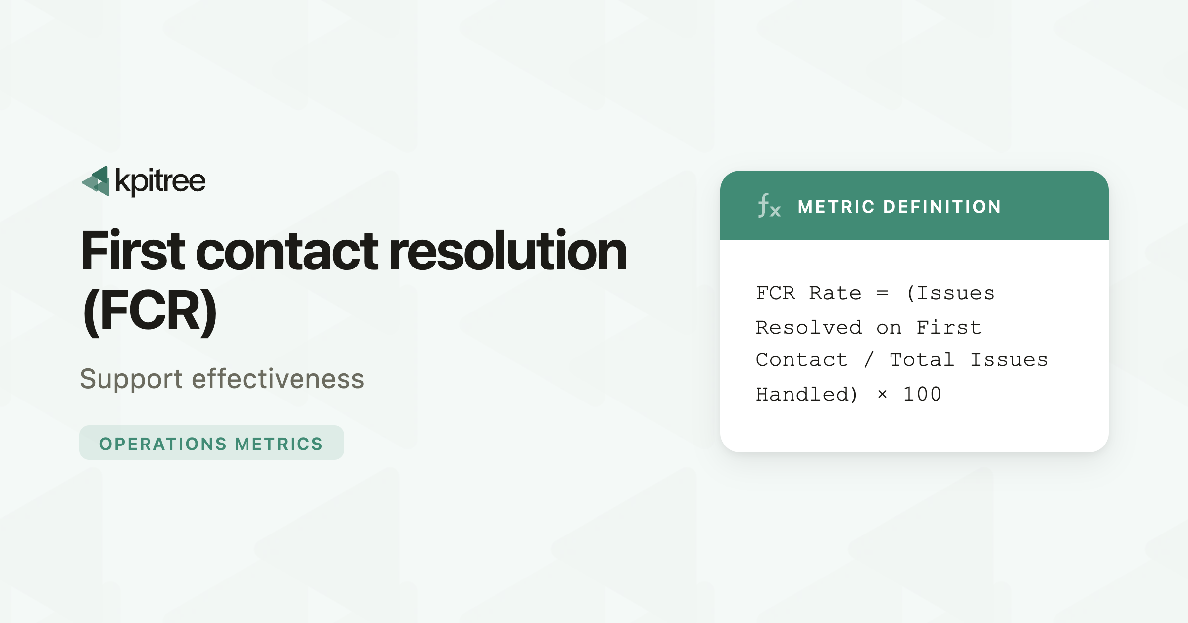 First Contact Resolution (FCR): Definition, Formula - KPI Tree