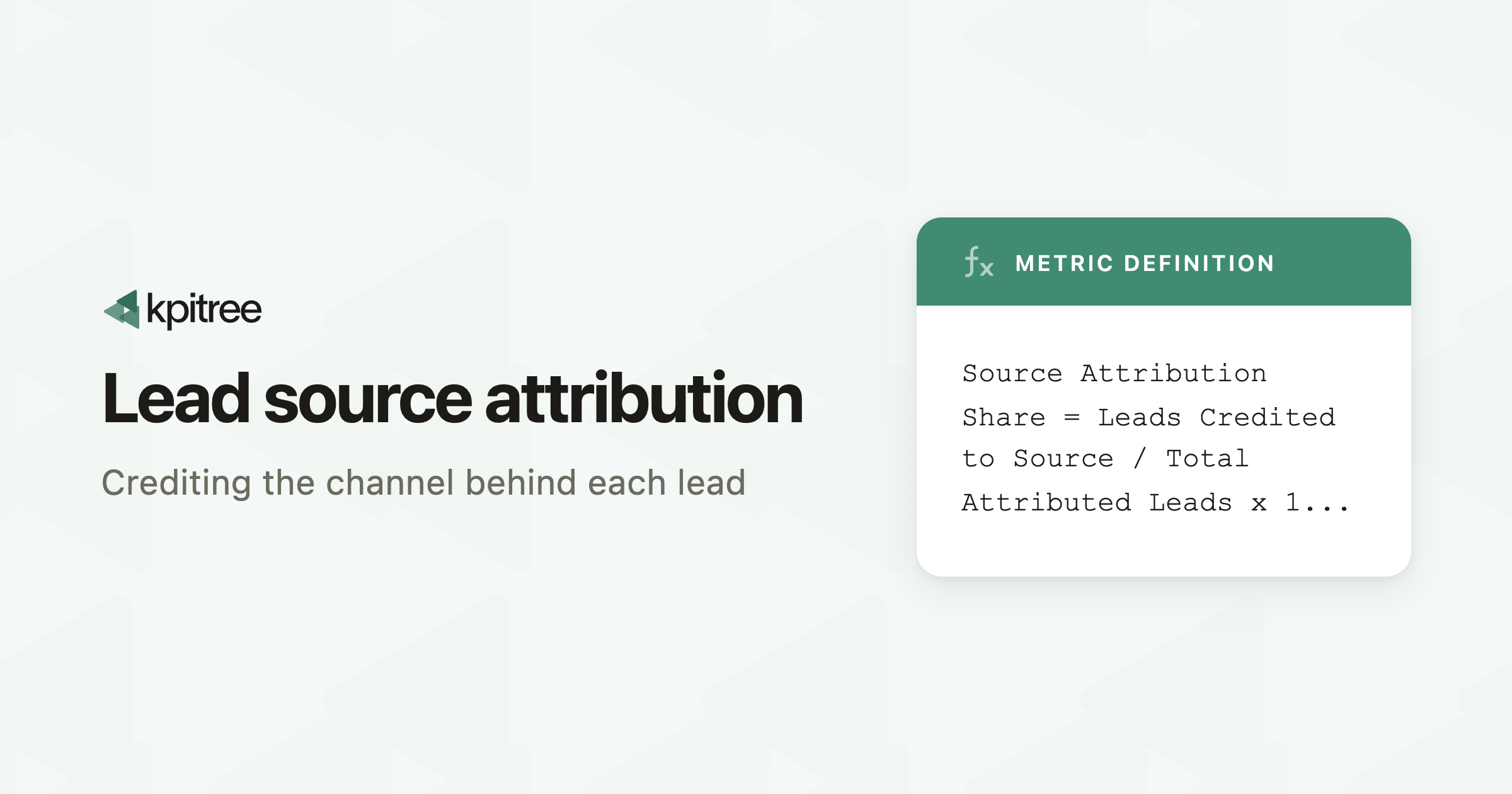 Lead Source Attribution - KPI Tree
