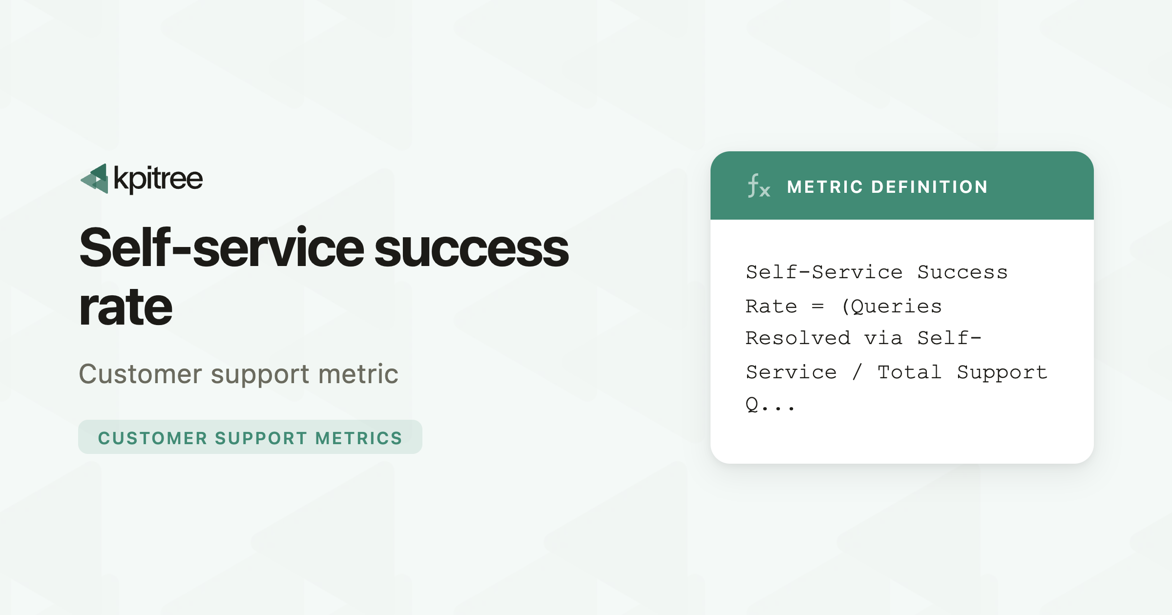 Service Success Rate Self-Service Success Rate: Definition, Formula & Improvement - KPI Tree