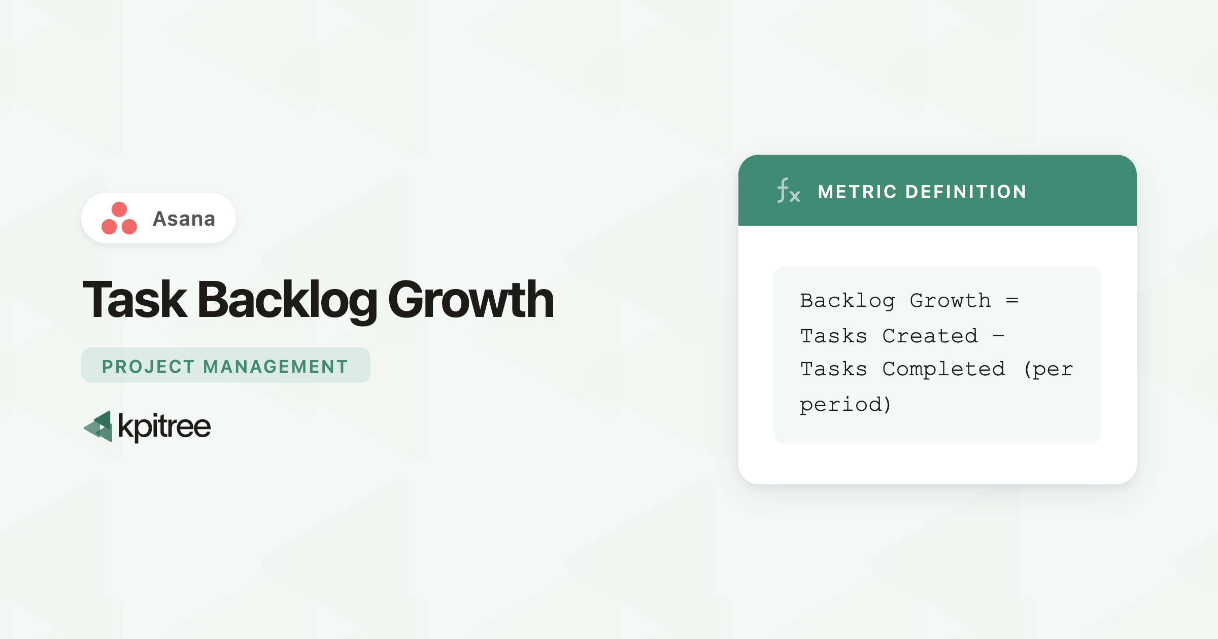 Task Backlog Growth for Asana - KPI Tree