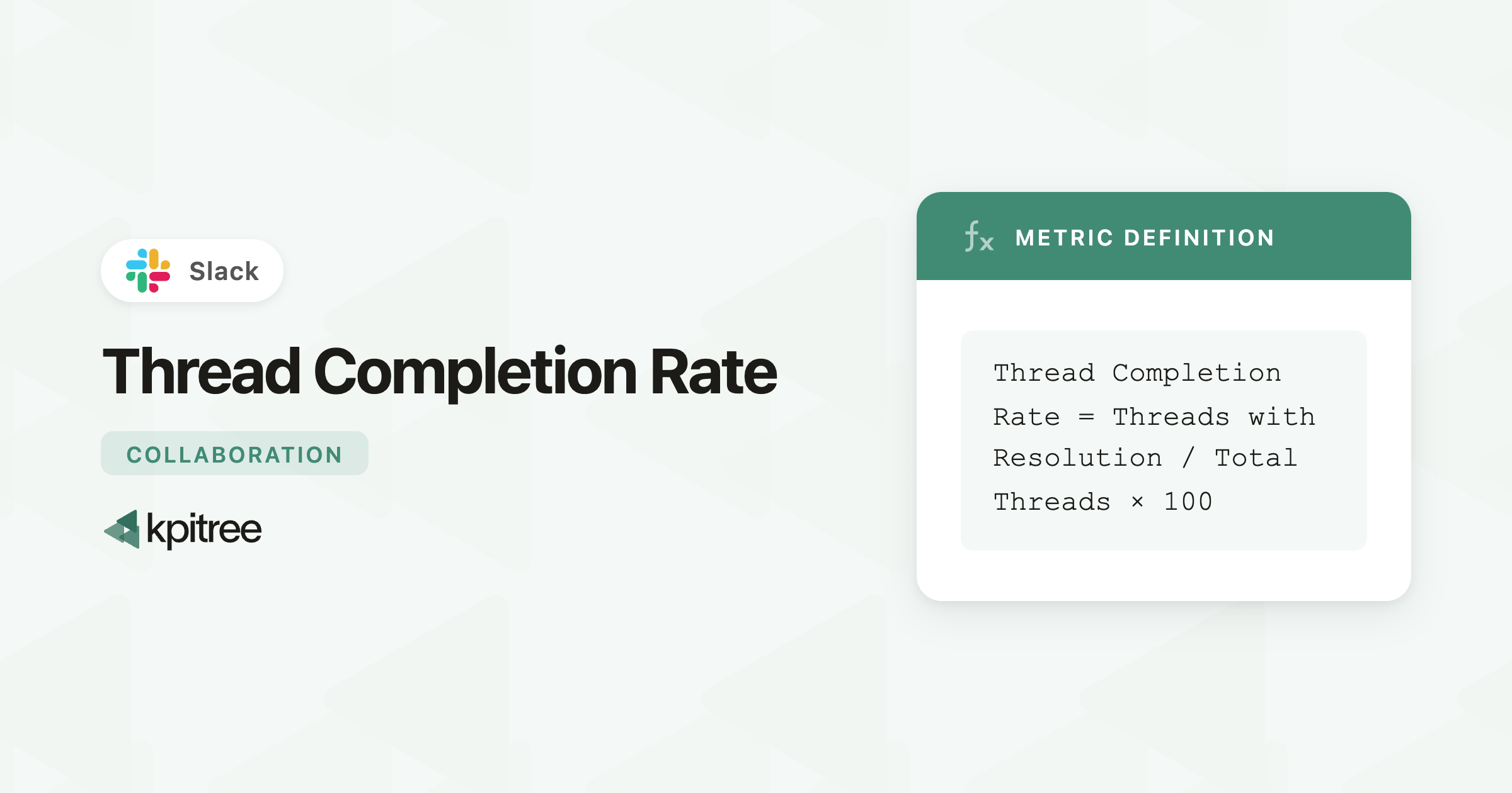 Thread Completion Rate for Slack - KPI Tree